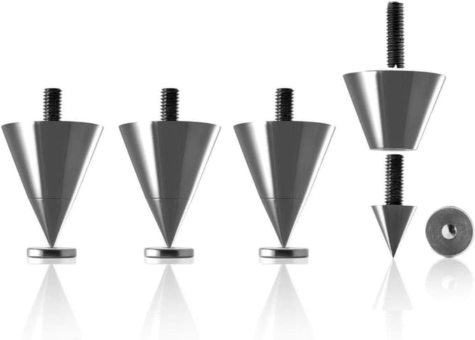 Subwoofer Spikes - Luidspreker Pinnen - Verbeter Basweergave - Akoestische Koppeling - 4 stuks M6 - Titanium