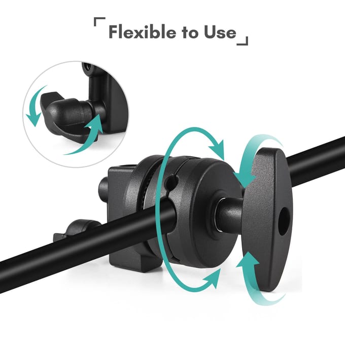 Multifunctionele Lichtstatief Montageadapter Heavy Duty Draaibare Kop Houder Gripkop voor Licht zilver