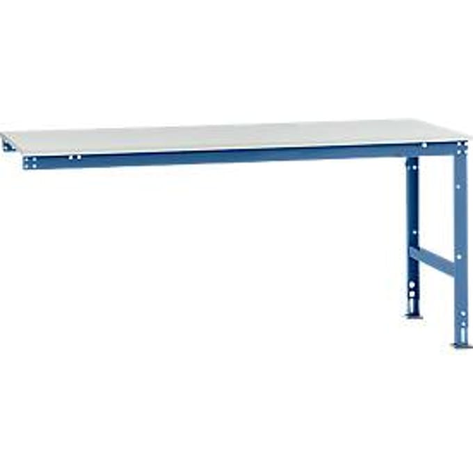 Manuflex aanbouwtafel UNIVERSAL Standaard, tafelblad melamine, 2000 x 1000, briljantblauw