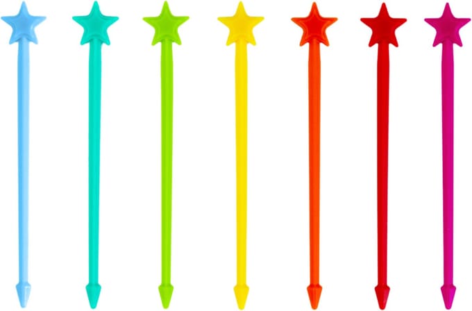 Lunch Punch Stix - Stervormige Kebabprikkers - Bright (7 pack)