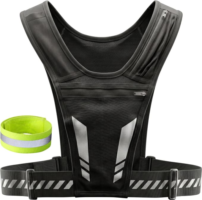 Nuvance Reflecterend Hardloopvest - Waterdicht Running Vest - Hardloop Telefoonhouder - Loopvest met Reflectieband - Lopen