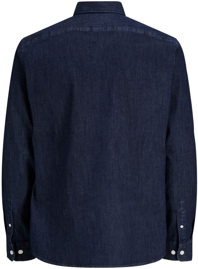 Brook denim shirt regular fit - twill - blauw (medium blue denim)
