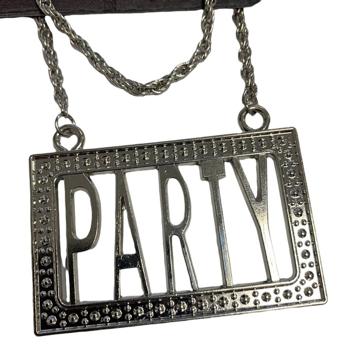 Metalen party ketting - PARTY - zilverkleurig