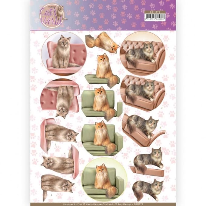 Show katten - Cat's World 3D-Knipvel van Amy Design 1 stuks
