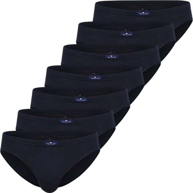 Tom Tailor - Katoenen slips in een set van 7 stuks - Maat XL/7 - blue-dark-solid