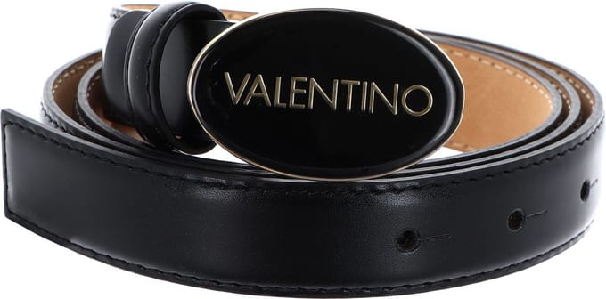 VALENTINO Riem Block Plaque Buckle Belt W85 Nero / Oro Zwart