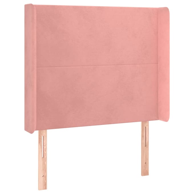 vidaXL - Hoofdbord - LED - 93x16x118/128 - cm - fluweel - roze