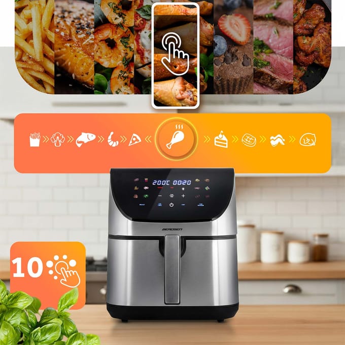 Berdsen BD-659 Serie - Airfryer - 1700W - 8L - Zilver