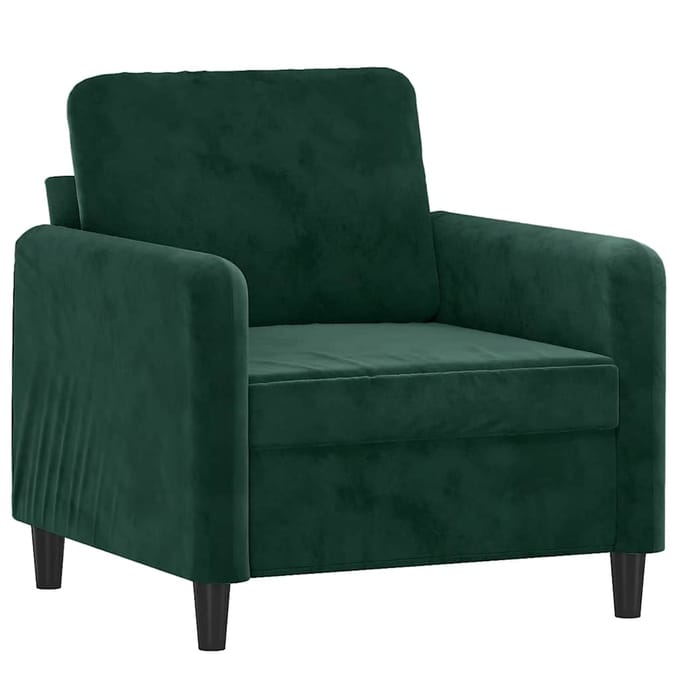 vidaXL - 3-delige - Loungeset - fluweel - donkergroen