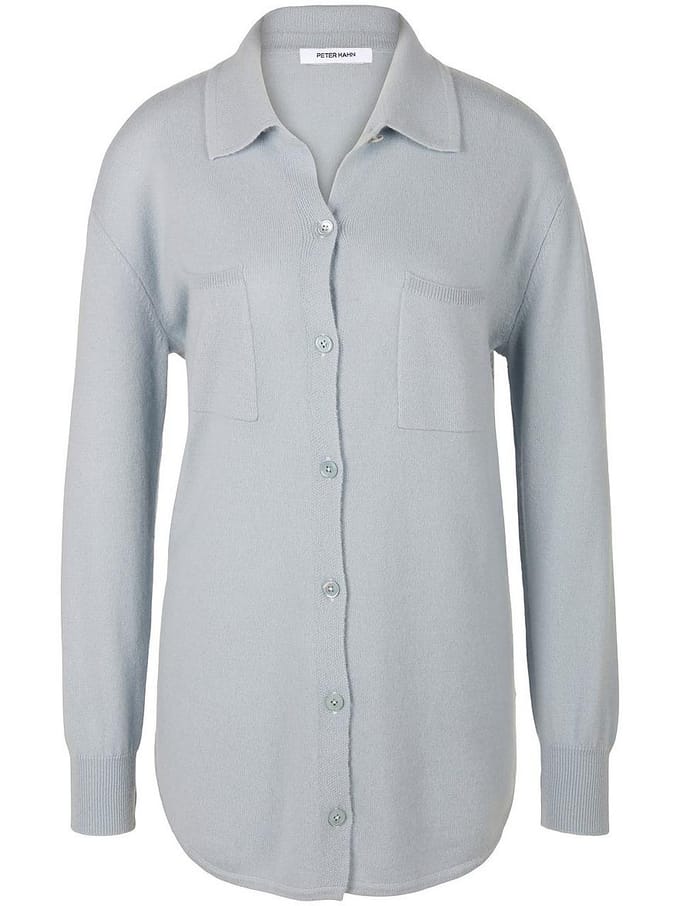Gebreid shirt polokraag Van Peter Hahn blauw