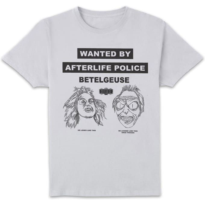 Beetlejuice Wanted Poster Unisex T-Shirt - White - S