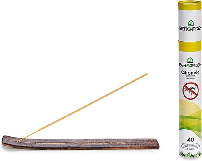 Ibergarden Citronella wierrook sticks - met houder/plankje - 40x sticks - 32 cm