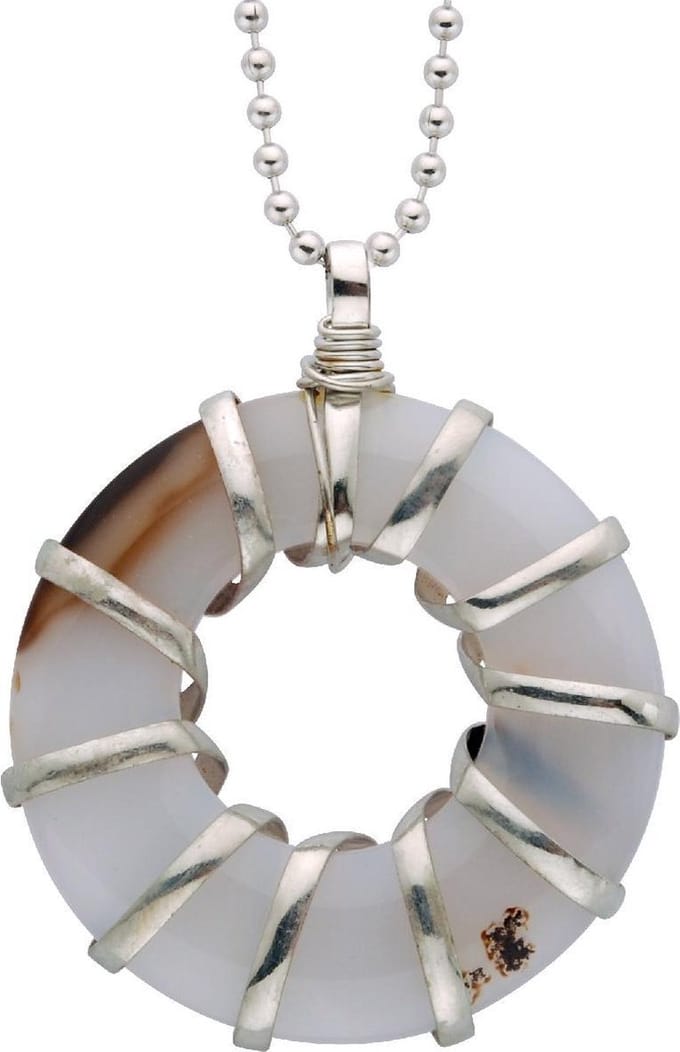 Behave - Lange ketting met natuurstenen hanger - 91 cm