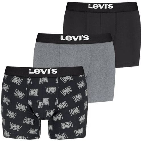 Levi's heren giftbox 3P boxers western logo zwart & grijs