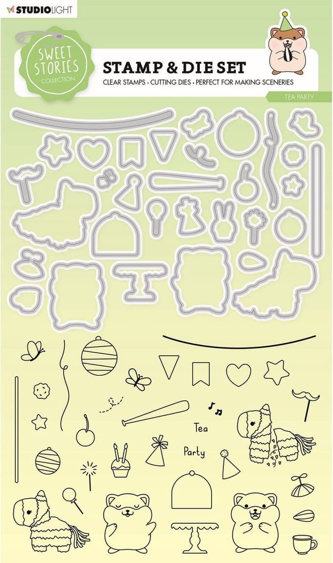 Studio Light Sweet Stories Stamp & Cutting Die Tea Party