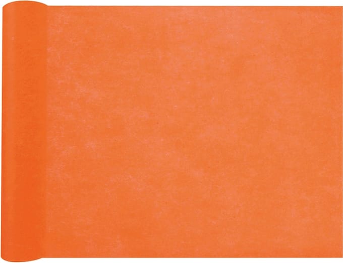 Santex Feest tafelloper op rol - 2x - oranje - 30 cm x 10 m - non woven polyester