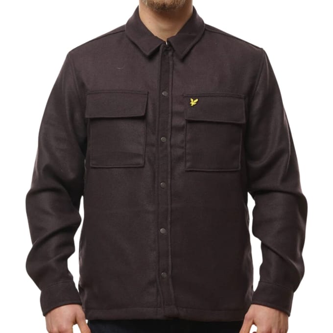 Lyle & Scott effen sedimentbruin overshirtjack