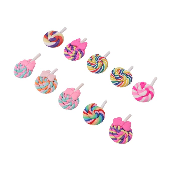 10 stuks Klei Lolly Decoratie Kleurvast Heldere Kleur Duurzaam Licht Brede Toepassing Klei Lolly white