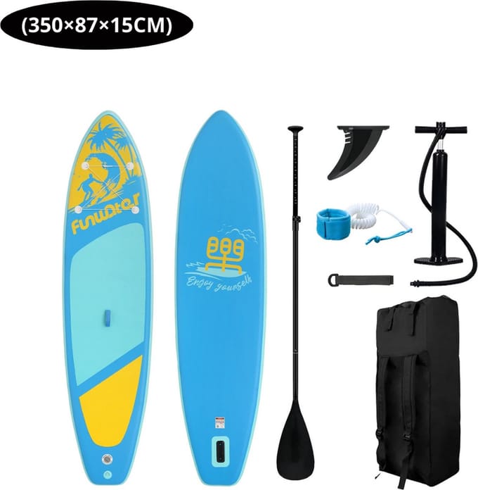Nivard Sup Board - Opblaasbaar - Supboard - Sup Boards - Paddle - Kayak - 350cm - Licht Blauw