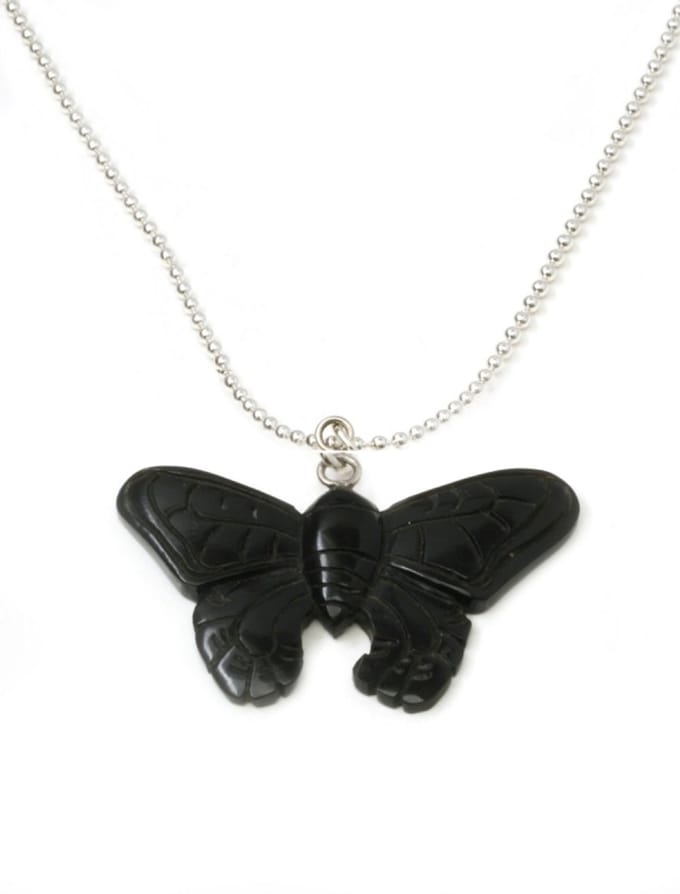 Heaven Eleven KIDS - Meisjes - ketting - ballchain - rvs - vlinder - bone