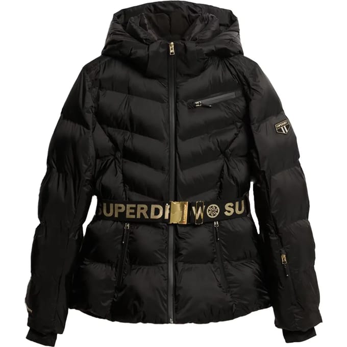 Superdry SKI LUXE PUFFER JACKET Dames Wintersportjas - Black - Maat M