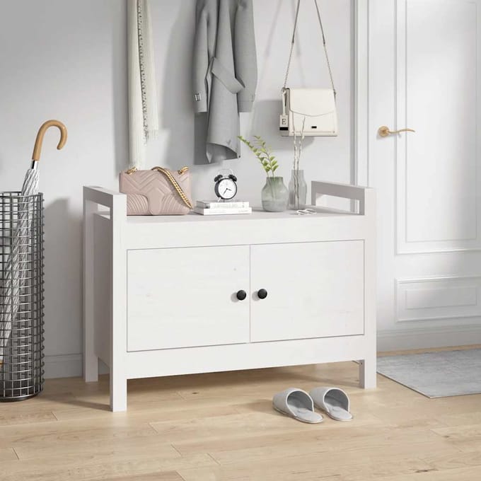 vidaXL - Halbankje - 80x40x60 - cm - massief - grenenhout - wit