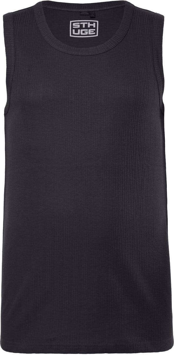 STHUGE - Heren - Tanktop structuur jersey - Zwart - Maat 8XL