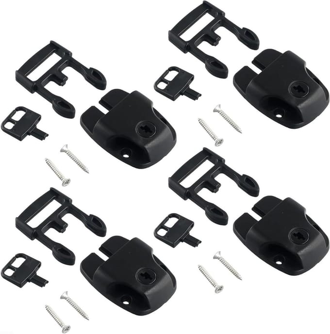 Spa Afdekking Clips - Spa Cover Sluitingen - Veiligheid Verzekeren - Set van 4 met Sleutel