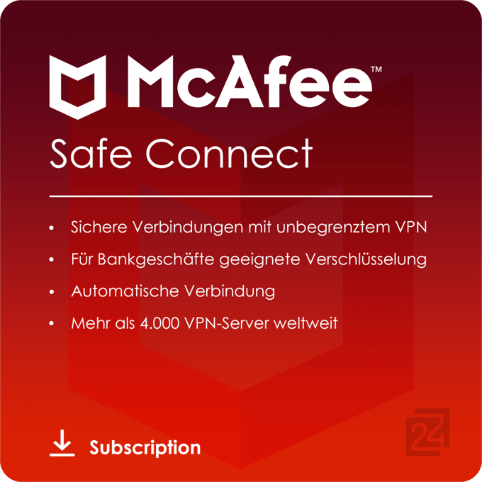 McAfee VPN Safe Connect 10 Apparaten 3 Jaar