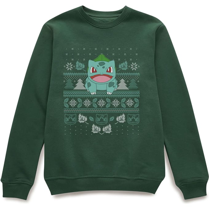 Pokémon Deck The Halls Unisex Christmas Jumper - Green - XL
