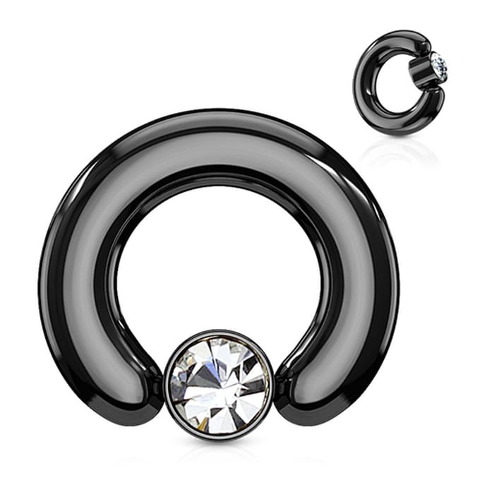 piercing ball closure ring zwart 2x12 mm - LMPiercings
