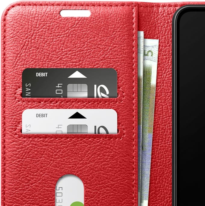 Zanae, Etui Geschikt voor Redmi Note 15 Pro Plus met Standaard en Magnetische Sluiting, Rood