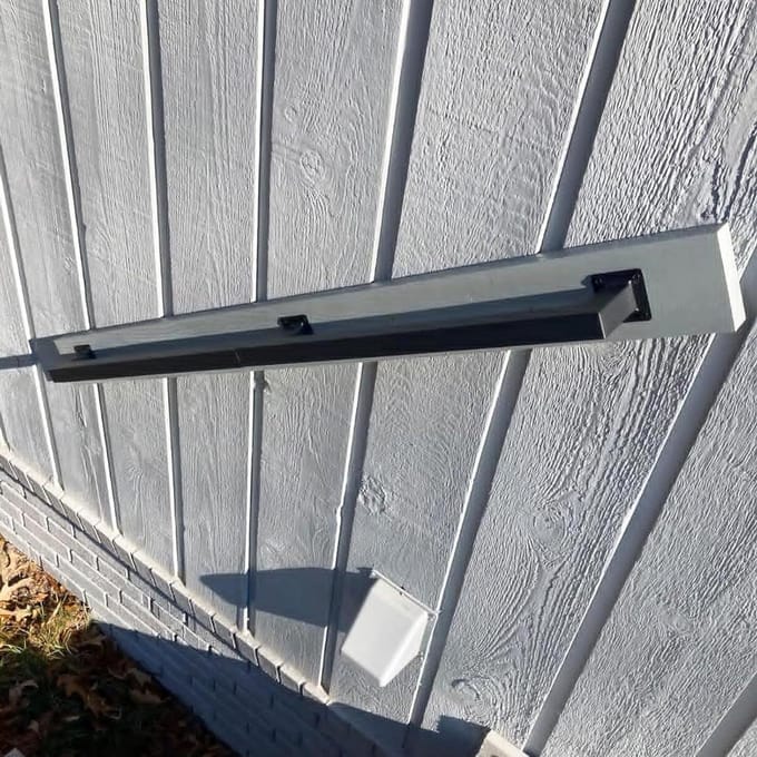 Industriële Trapleuning - Metalen Beugel - Veiligheid Binnen - Smeedijzeren Constructie - 80 cm - Zwart