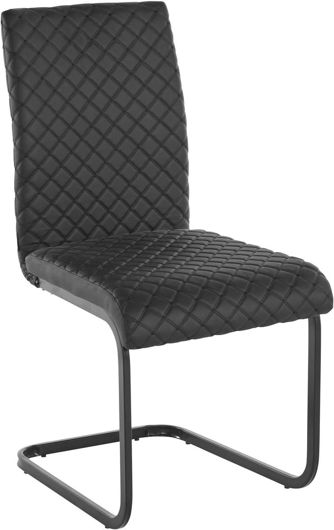 Noval-Eetkamerstoel - Zwart PU - Set van 2