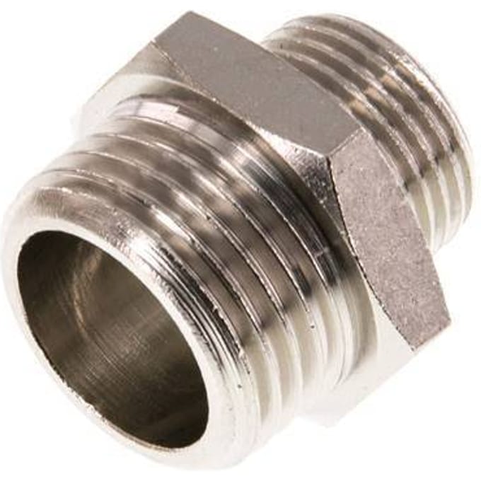 G 1/2'' x G 3/8'' Vernikkeld Messing Borstnippel 16 Bar [2 Stuks]