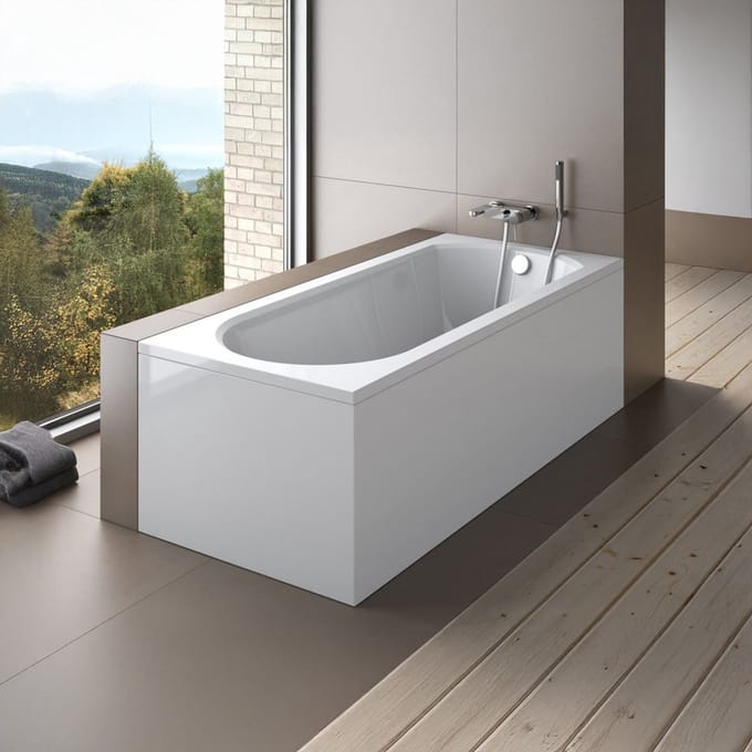 Badland INTRICA ligbad 150 x 75 cm wit met baddrager