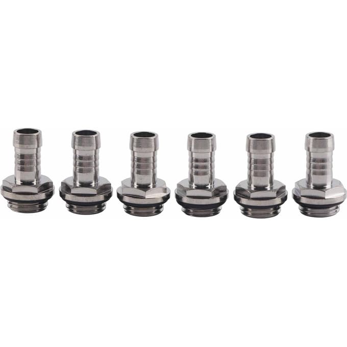 6 STUKS PC Waterkoeling Twee aanraakkoppeling G1 4 Draad Tuitconnector voor Buis 9.2mm