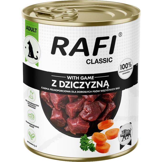 12x800g Rafi Dog Classic Wild natvoer voor honden