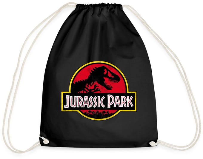 Jurassic Park Klassiek Logo In Rood Met T-Rex Gymtas