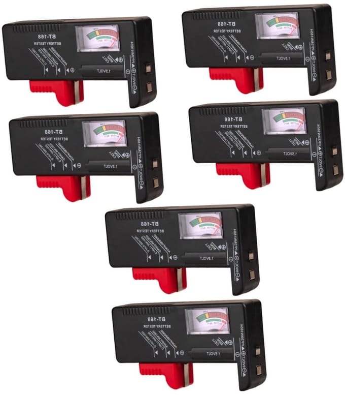 Batterijtesters - Spanningmeters - Batterijen Controleren - Kleurgecodeerd Display - 6 Stuks - Diverse Kleuren