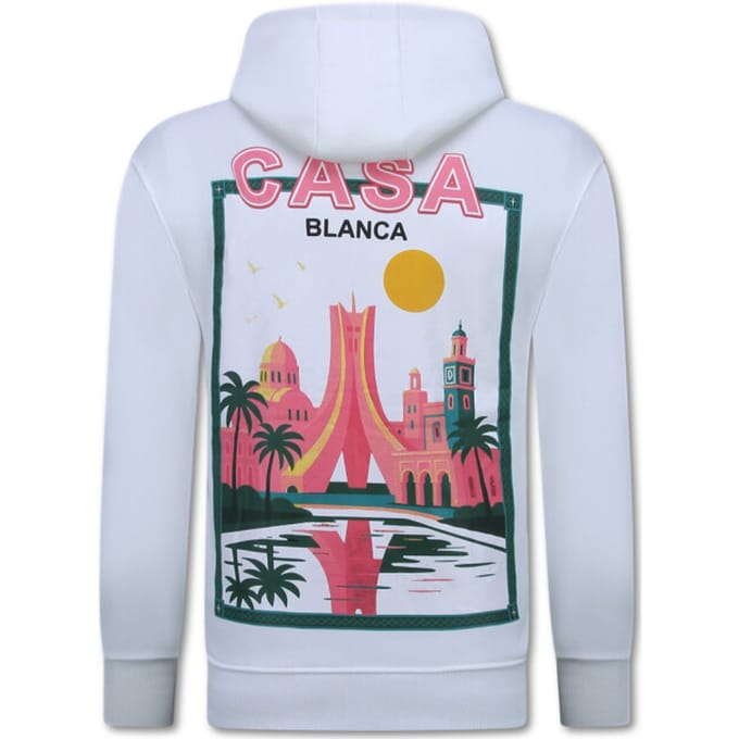 Oversized Hoodie Heren met Capuchon - Casablanca - Dik Geweven - 5992 - Wit