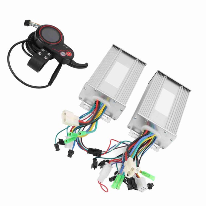 Contrôleur de moteur de vélo électrique double entraînement contrôleur de compteur LCD de vélo électrique white