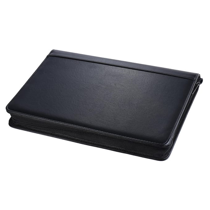 Multifunctionele Professionele Zakelijke Portfolio Padfolio Map Documentenmap Organizer A4 PU Leer Rits Sluiting gray