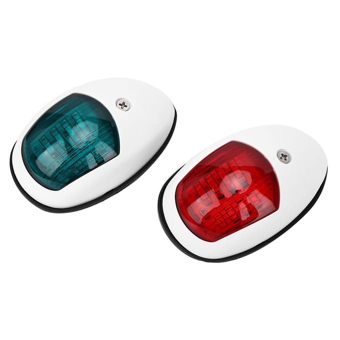 2 Stuks Signaallamp Rood Groen LED Waterdicht Boot Navigatielamp DC12V 3W Wit wit