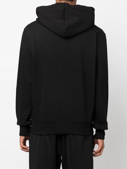 Versace Jeans Zwarte Katoenen Hooded Sweatshirt met Logo Details