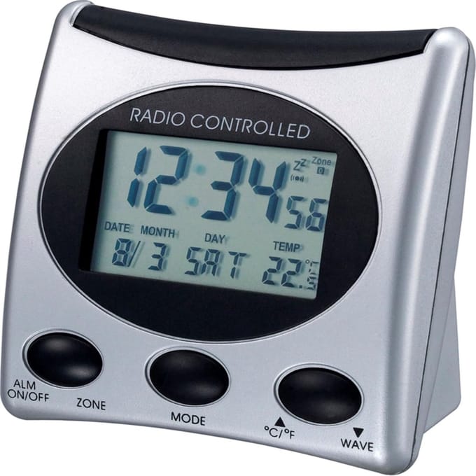 Funkwecker - Digitale Klok - Informatie Tonen - Temperatuurweergave - 89 g - Zilver Zwart