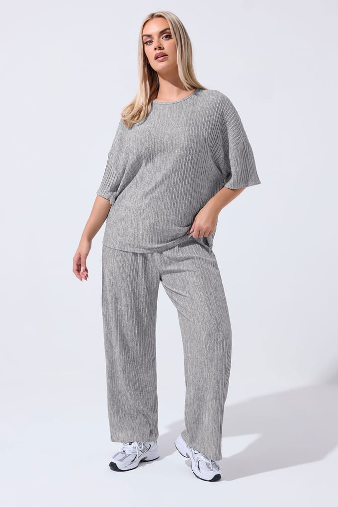 Limited Collection Grijze Geribbelde Top Size 44