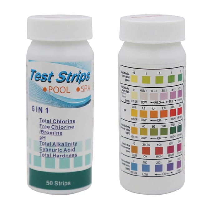 50 stuks Zwembad SPA Teststrips Chloor pH Alkaliteit Waterhardheid 50pcs