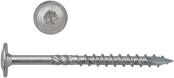 200x Verzinkte Houtschroeven Platkop Torx 6x40 mm - Sterke Constructieschroeven