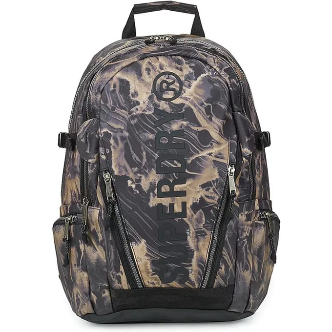 Superdry damesrugzak met zeildoek en houtnerfprint